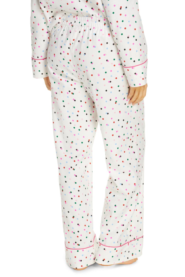 Party Dots Flannel Pajama Pants, Alternate, color, IVORY