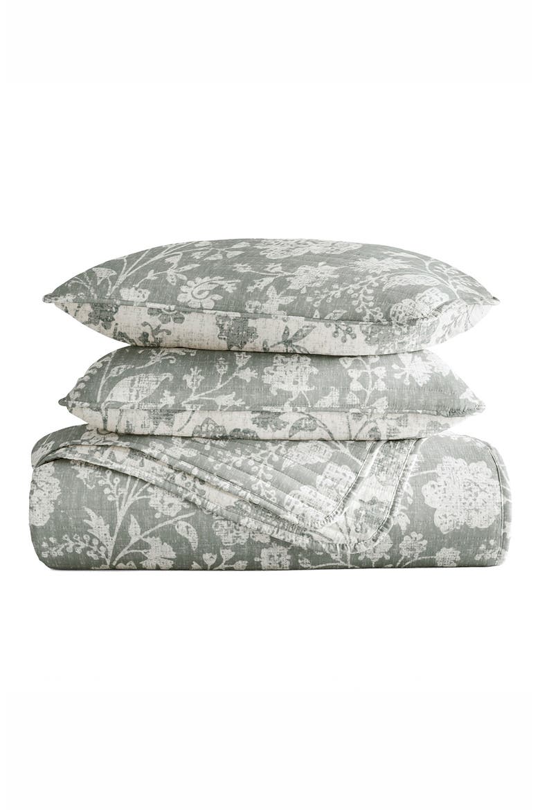 Pattern Reversible Quilt & Sham Set, Main, color, FLORAL EUCALYPTUS