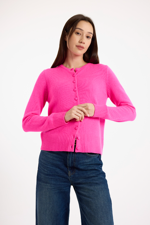 Niamh Crew Neck  100% Cashmere Cardigan