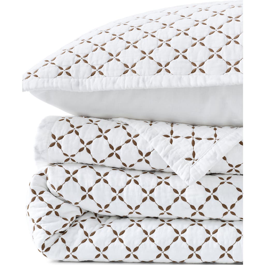 Lands' End Solid Diamond Double Voile Quilt In White