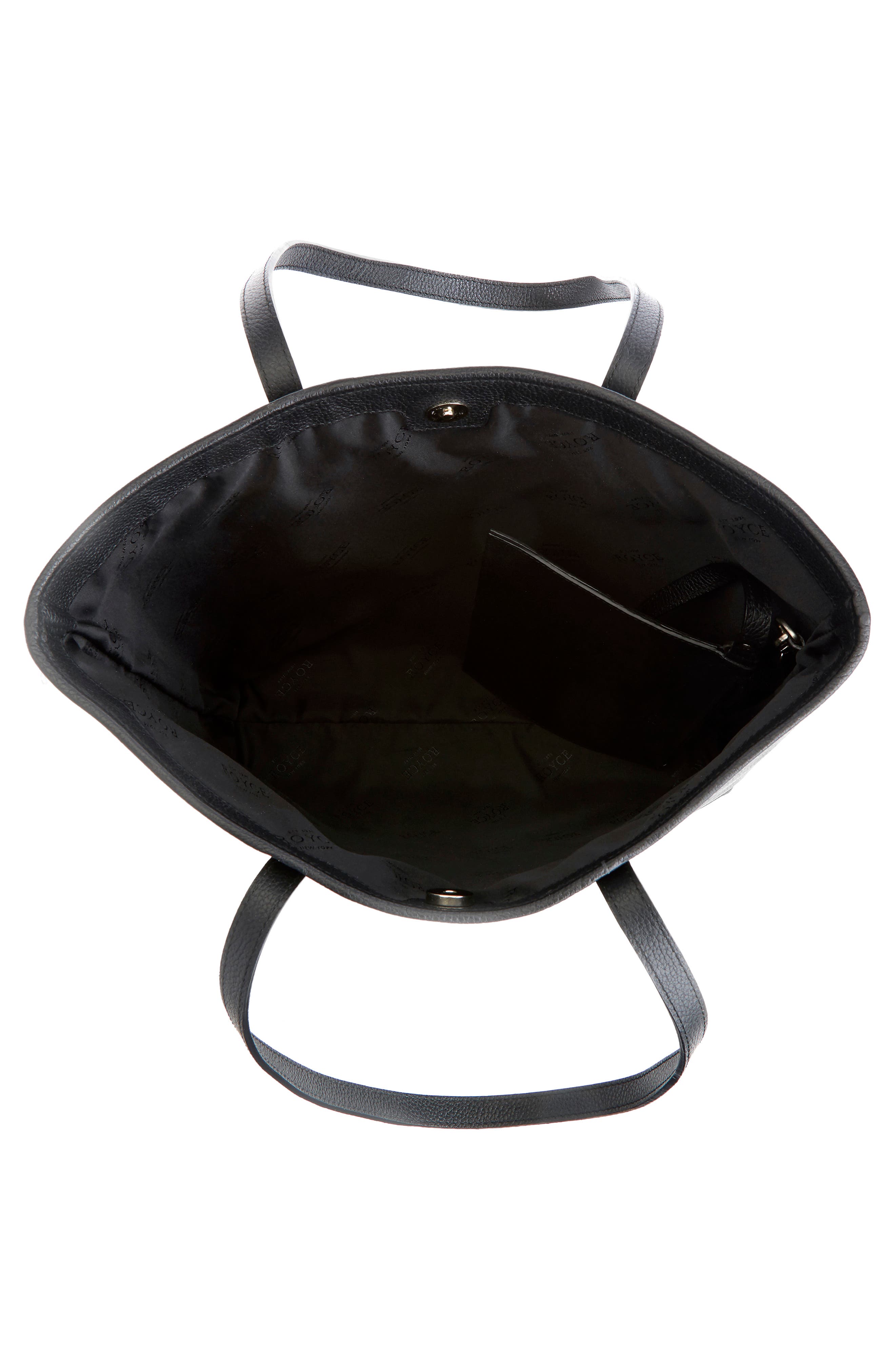 ROYCE New York Tall Leather Tote with Wristlet, Alternate, color, Black