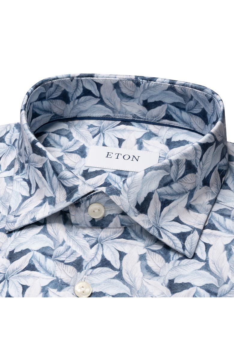 Eton Slim Fit 4Flex Leaf Print Dress Shirt, Alternate, color,