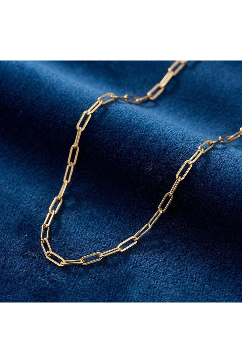 14k Solid Gold Filled 2.5 millimeter Paper Clip Capsule Link Chain Necklace for Women, Alternate, color, 14k Yellow Gold