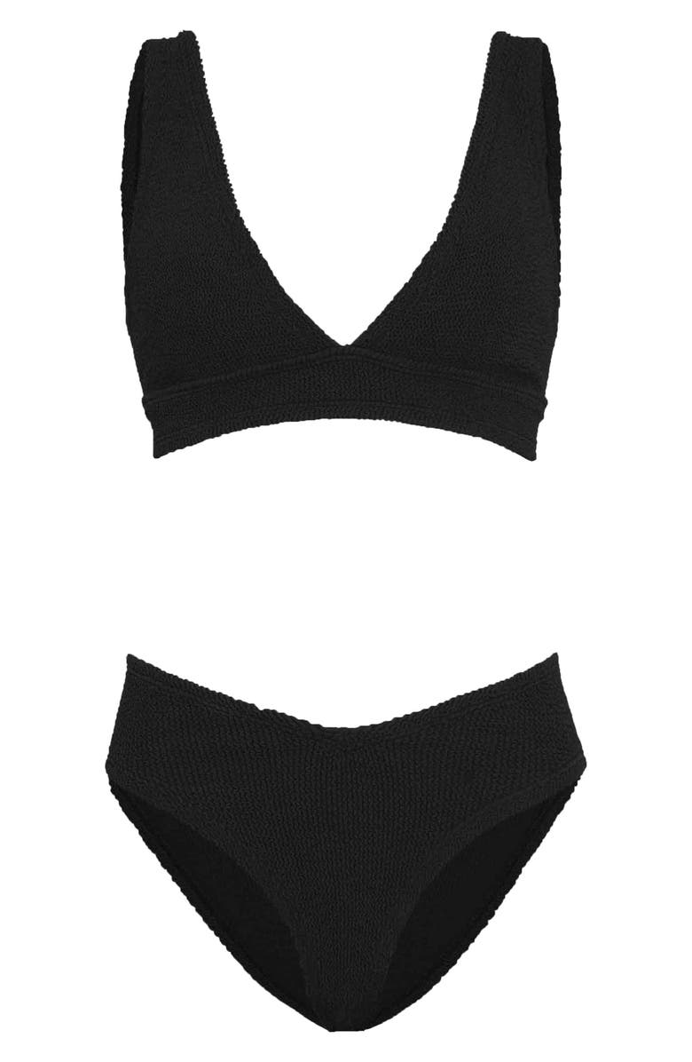 Hunza G Angel Two-Piece Bikini Swimsuit, Alternate, color, Black