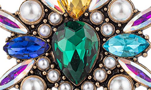 Eye Candy Los Angeles Louna Rainbow Crystal & Faux Pearl Drop Earrings In Rainbow