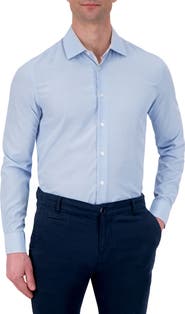 Report Collection Slim Fit Check Print Performance Dress Shirt