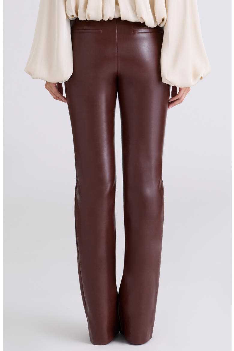 Adara Faux Leather Pants, Alternate, color, CHOCOLATE