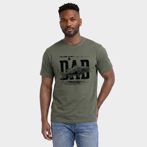 Dad Fishing Distressed Garment Dyed T-Shirt