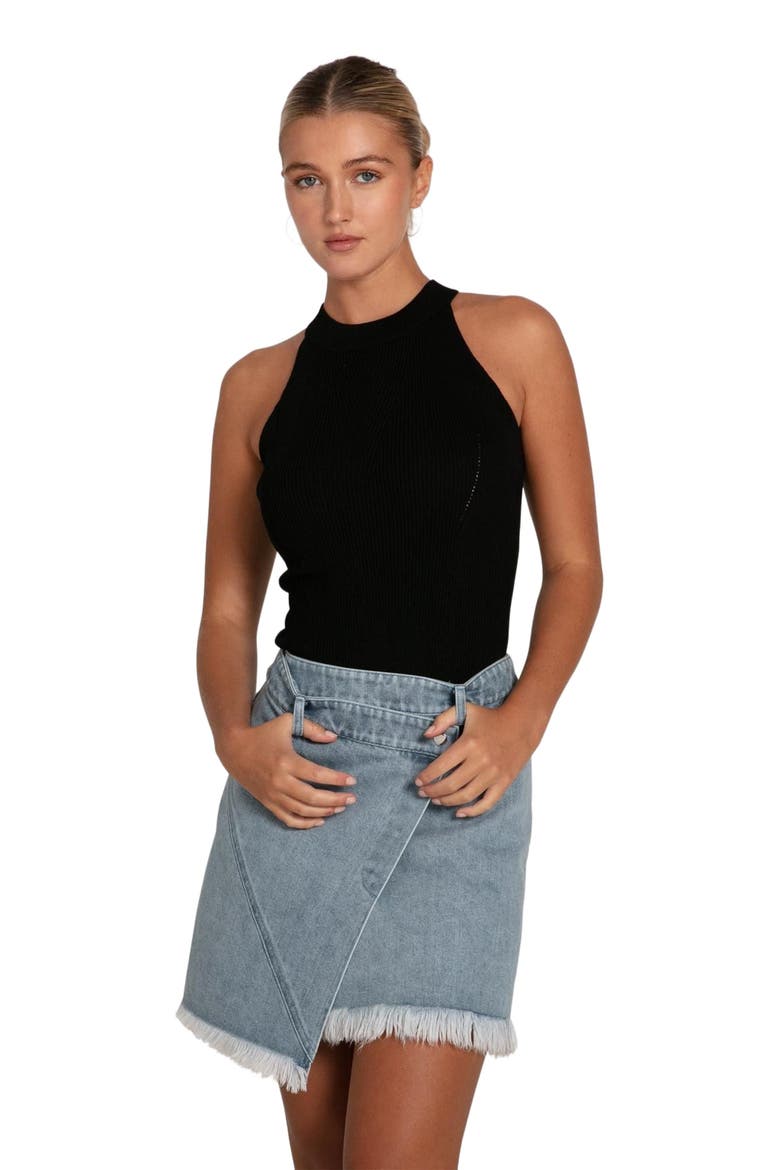 Dance With Me Denim Mini Skirt, Alternate, color, Stonewash
