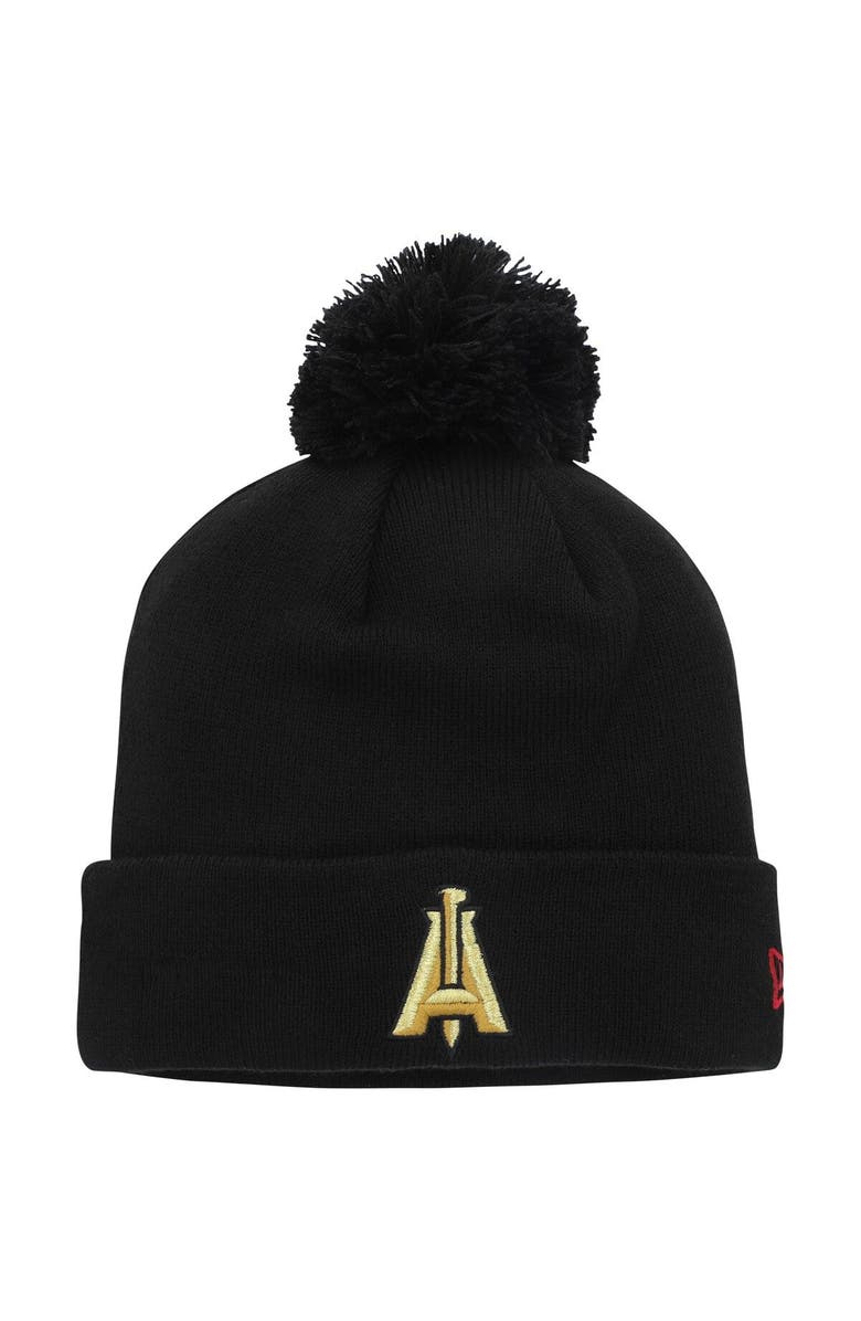 New Era Men's New Era  Black Atlanta United FC Jersey Hook Cuffed Knit Hat with Pom, Main, color, 