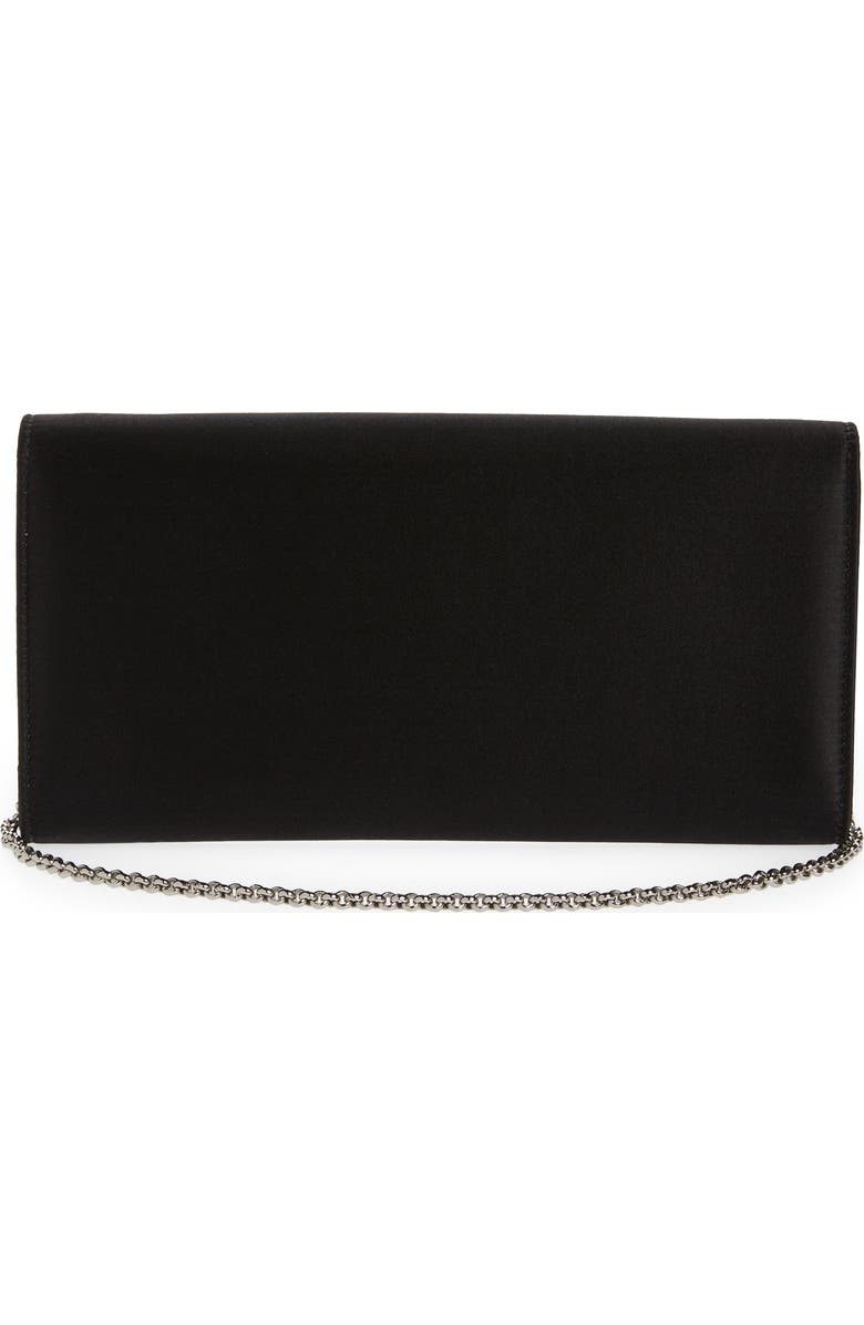 FERRAGAMO Crystal Embellished Gancio Clip Satin Clutch, Alternate, color,