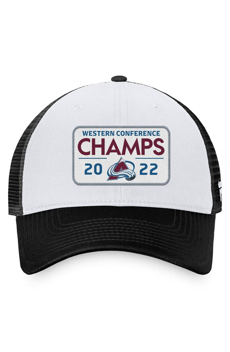 FANATICS Men's Fanatics Branded Black Colorado Avalanche 2022 Western Conference Champions Locker Room Trucker Adjustable Hat, Alternate, color, 