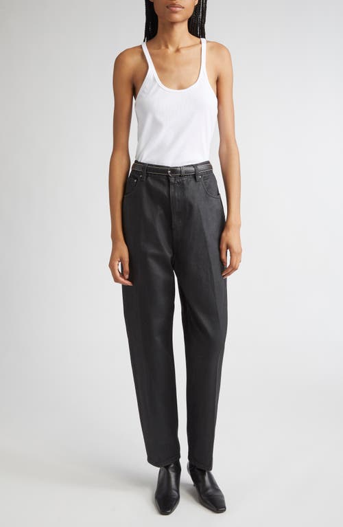Totême Toteme Coated High Waist Tapered Jeans In Black