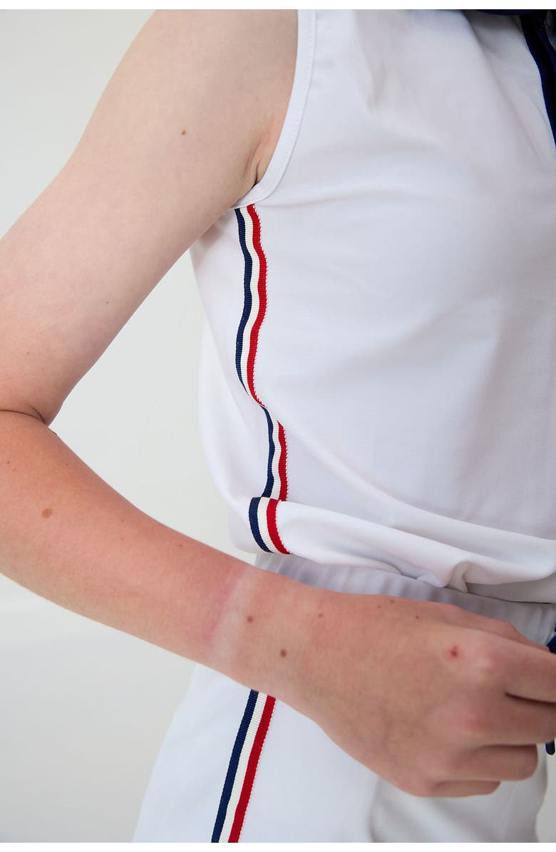 Courtside Kids Girls Ribboned Tank, Alternate, color, White