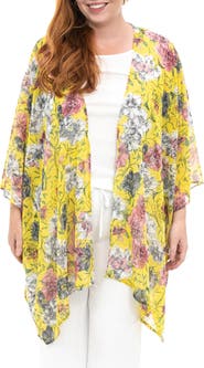Nina Leonard Semi Sheer Open Front Topper