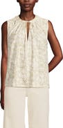 Lands' End Linen Blend Notch Neck Swing Tank Top
