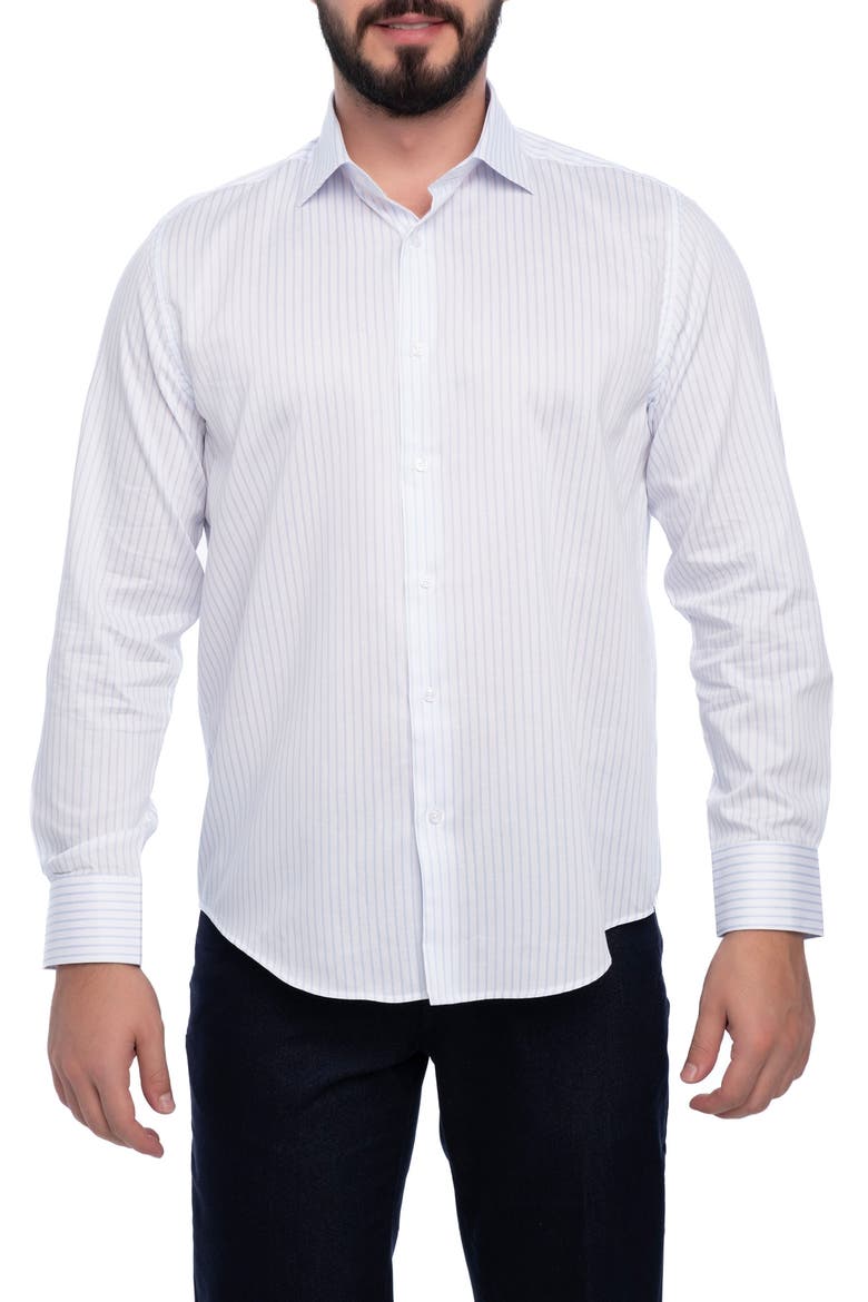 Barkson Slim Fit Cotton Dress Shirt, Main, color, LIGHT BLUE