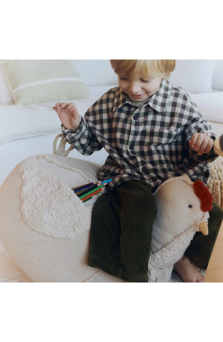 Lorena Canals Pouf Chicken, Alternate, color, Natural, Red, Honey