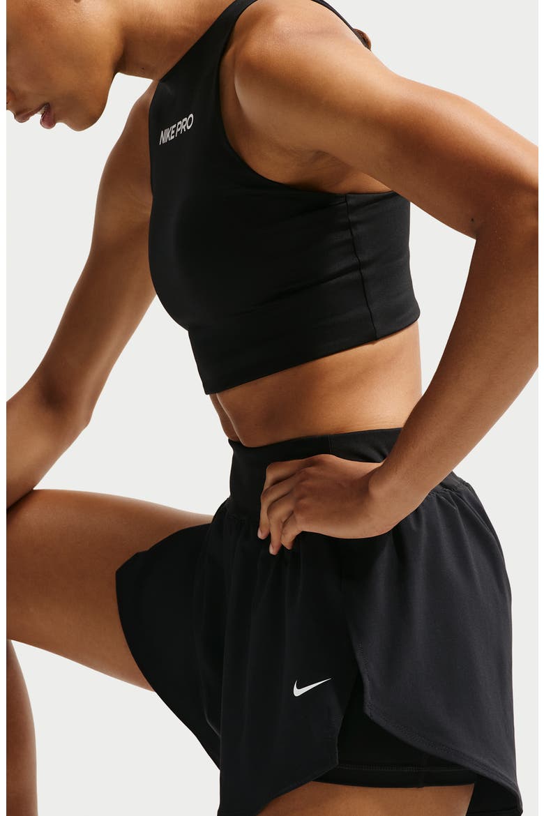 Performance Two-Layer Shorts, Alternate, color, BLACK/ WHITE