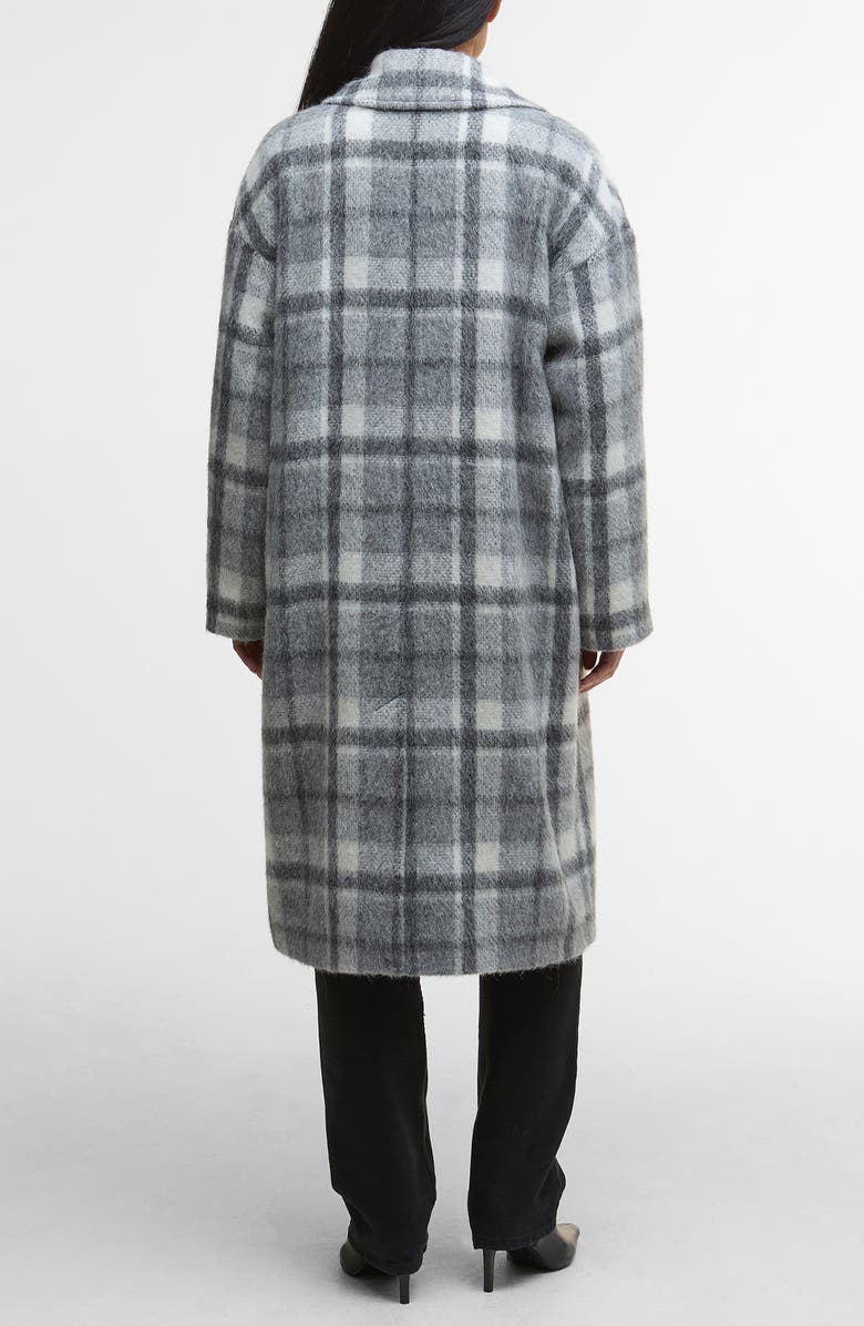 Barbour Fenella Tartan Double Breasted Long Coat, Alternate, color, Soft Grey Check/ Onyx Tartan