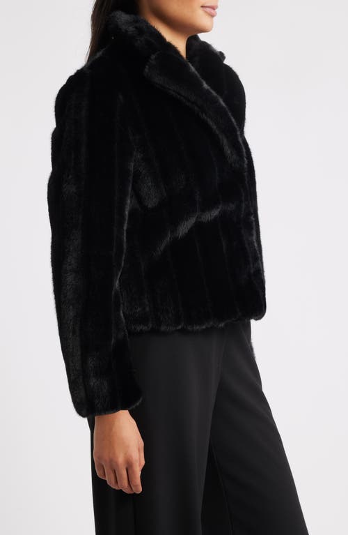 Anne Klein Faux Fur Jacket In Black