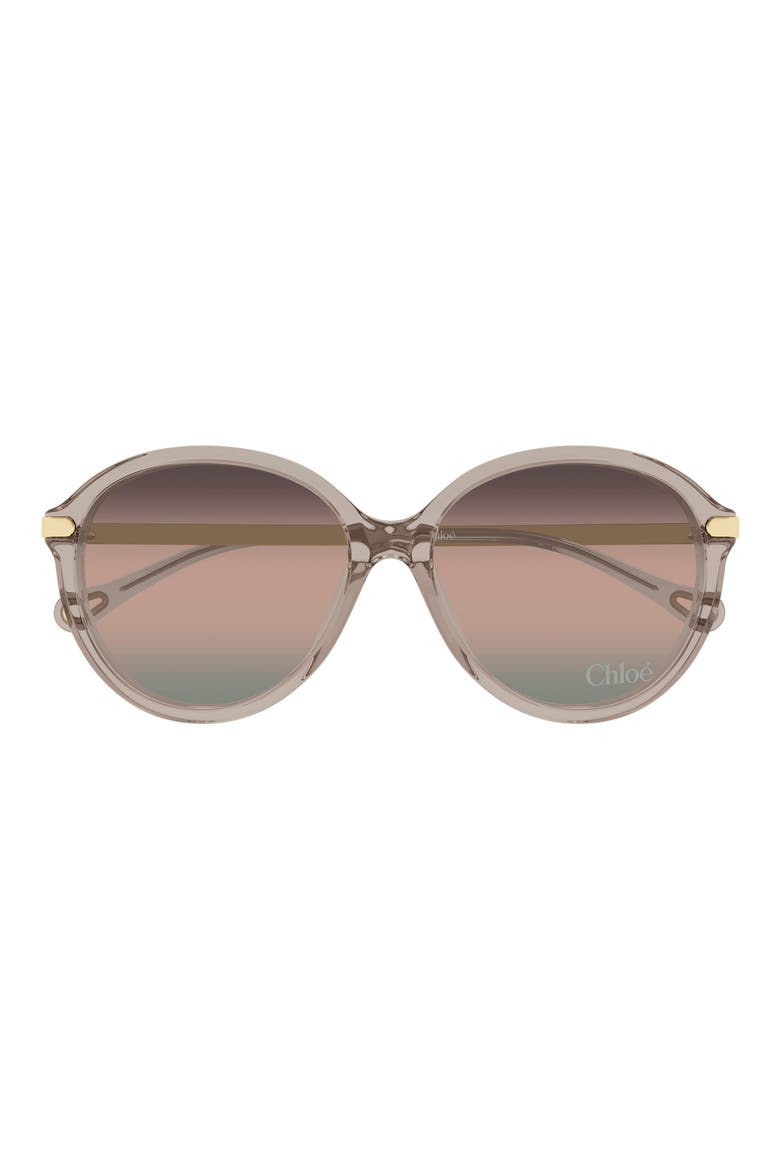59mm Gradient Round Sunglasses, Main, color, BROWN