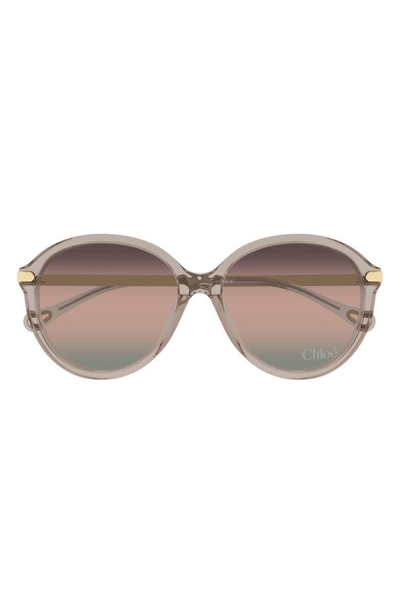 Chloé 59mm Gradient Round Sunglasses, Main, color, 