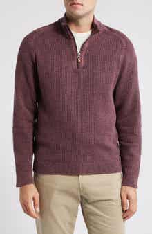 Tommy Bahama Sunbreak Half Zip Textured Cotton Sweater