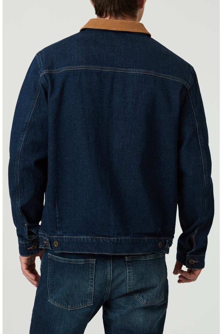 Willy Corduroy Collar Denim Jacket, Alternate, color, DEEP BLUE DENIM