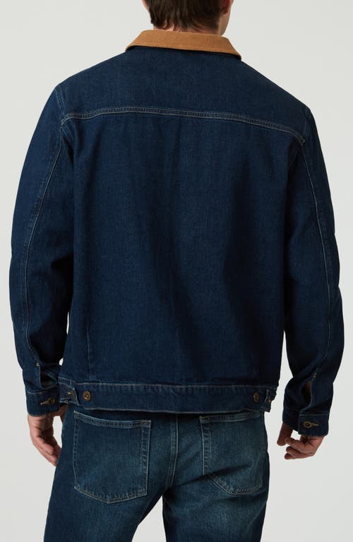 Mavi Jeans Willy Corduroy Collar Denim Jacket In Deep Blue Denim