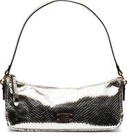 Frances Valentine Mia Snakeskin Embossed Metallic Leather Shoulder Bag