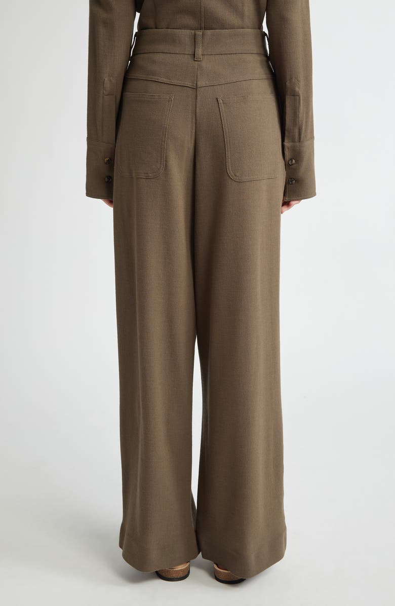 JW Anderson Straight Leg Wool Blend Crêpe Trousers, Alternate, color, 