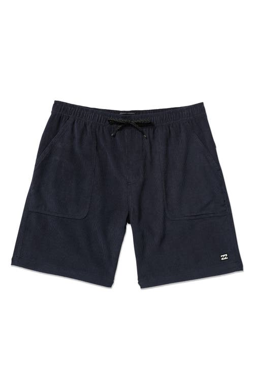 Billabong De La Cruz Submersible Water Repellent Corduroy Shorts In Gray
