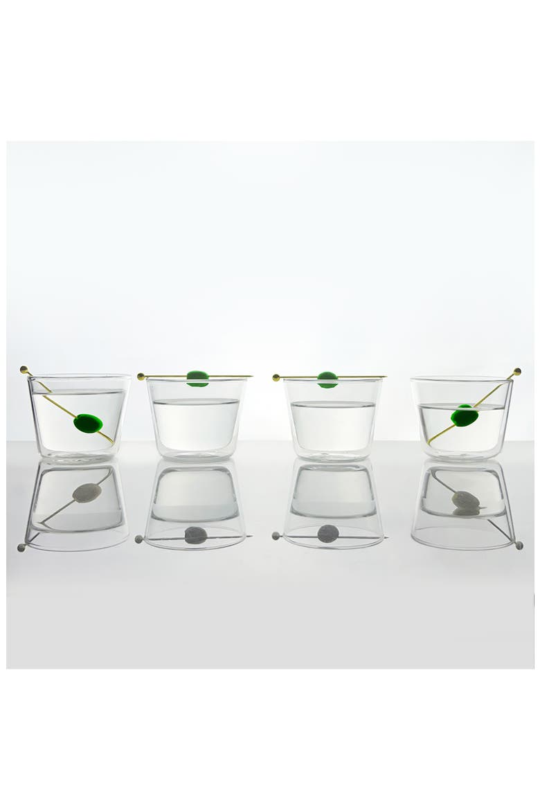Rocks Set of 4 Glasses, Alternate, color, CLEAR