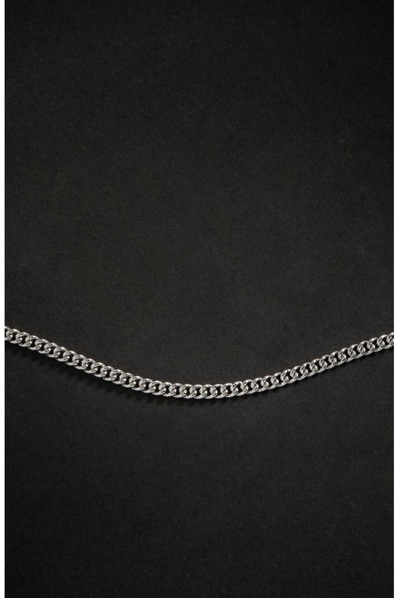 Curb Chain Necklace, Alternate, color, Silver