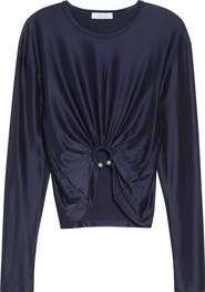 Rabanne Pierced Satin Crop Top