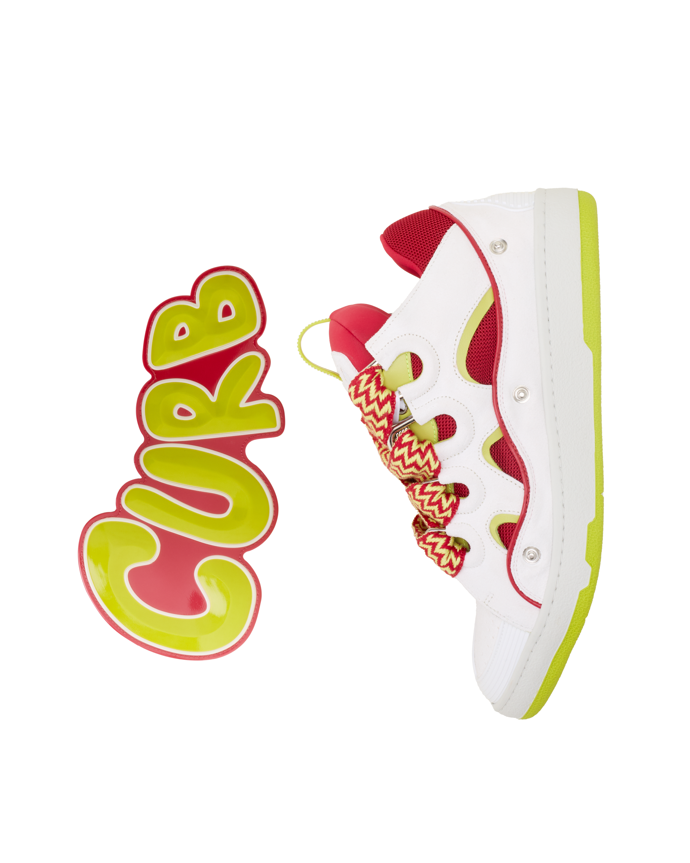 Lanvin Curb Patch Sneakers In Leather, Alternate, color, Colored