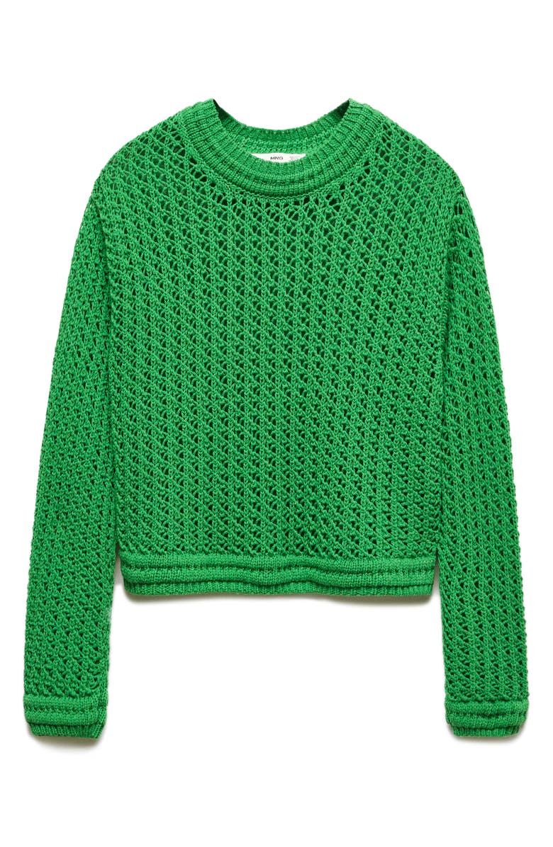 MANGO Open Stitch Crop Sweater, Alternate, color, 