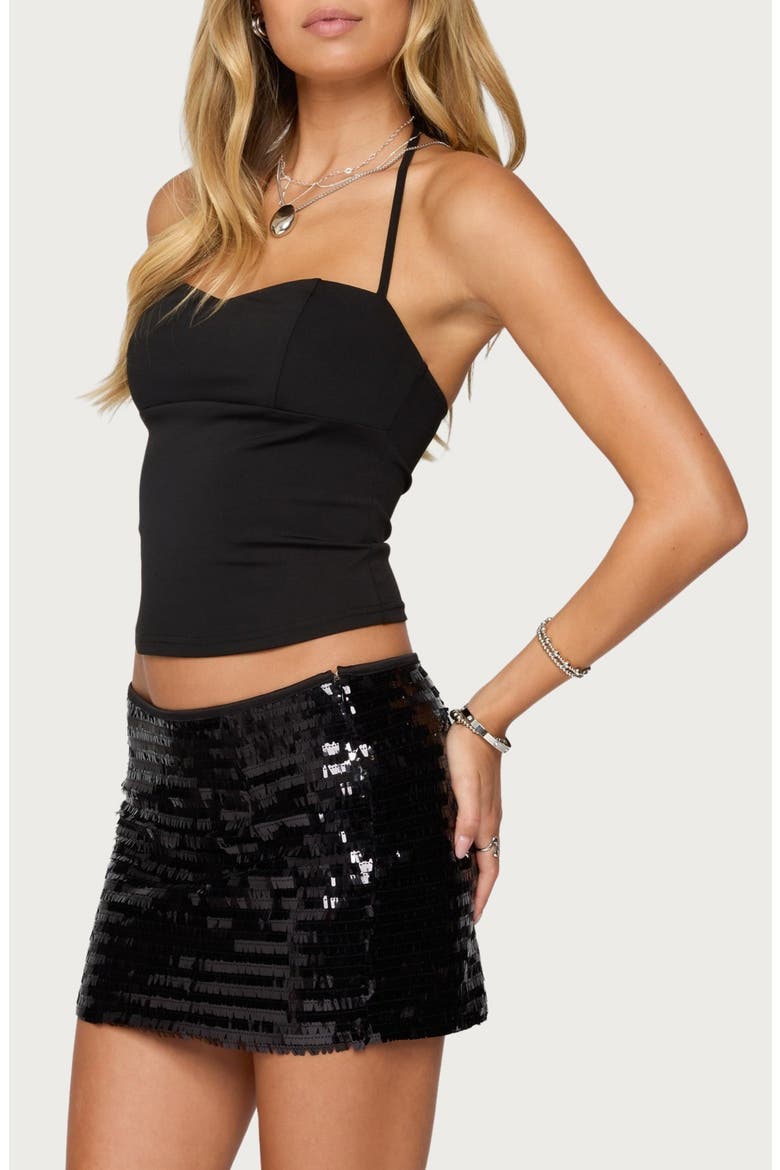 Jesika Sweetheart Halter Top, Alternate, color, BLACK
