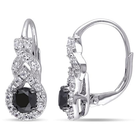 Black Diamond Twist Drop Earrings