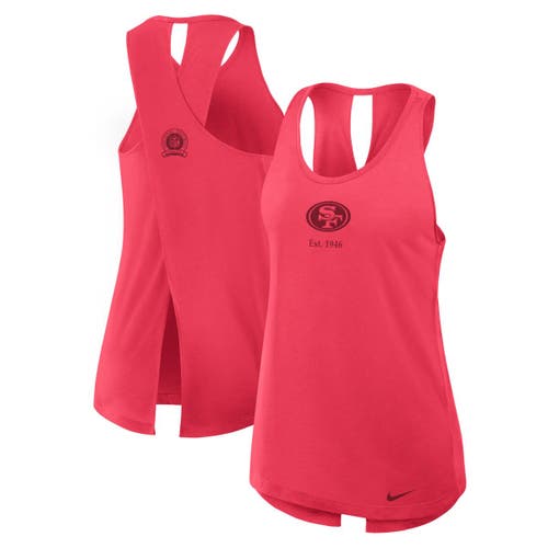 Nike Scarlet San Francisco 49ers Glory Crisscross Performance Tank Top In Red