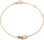 Ana Luisa Solid Yellow Gold - Diamond Link Bracelet