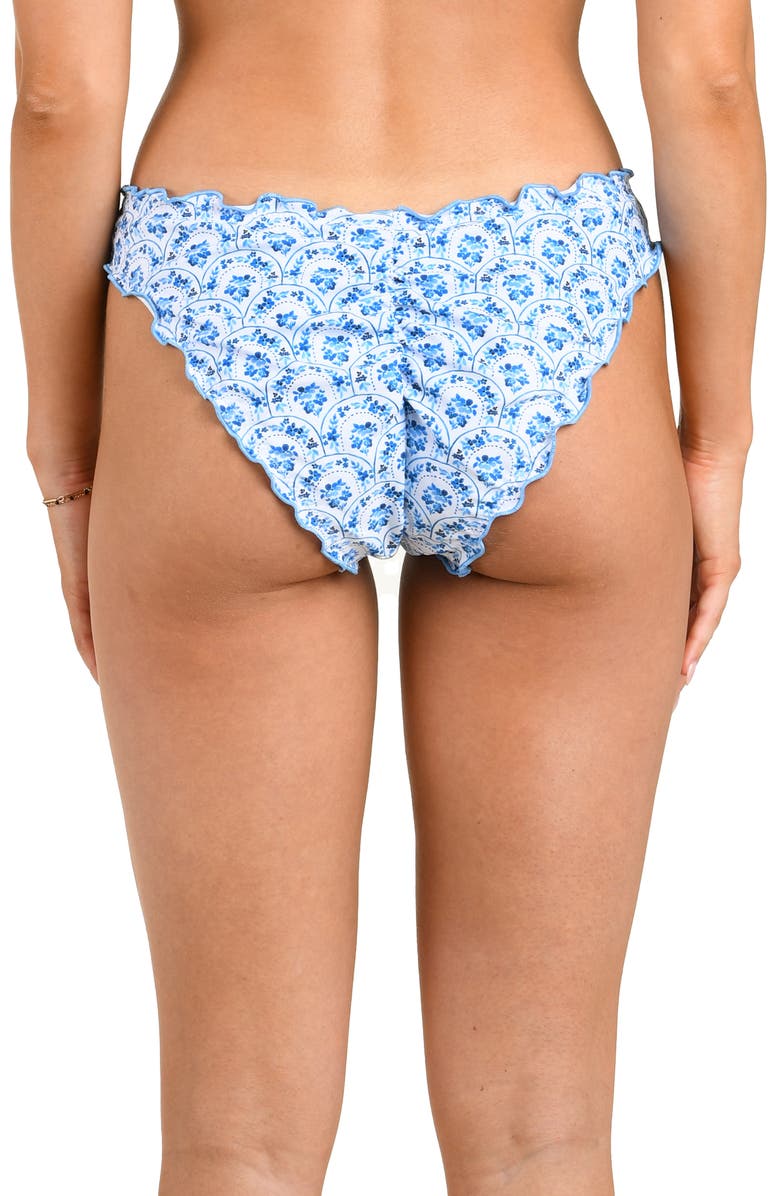 Citrus Penny Merrow Lettuce Edge Hipster Bikini Bottoms, Alternate, color, Light Blue
