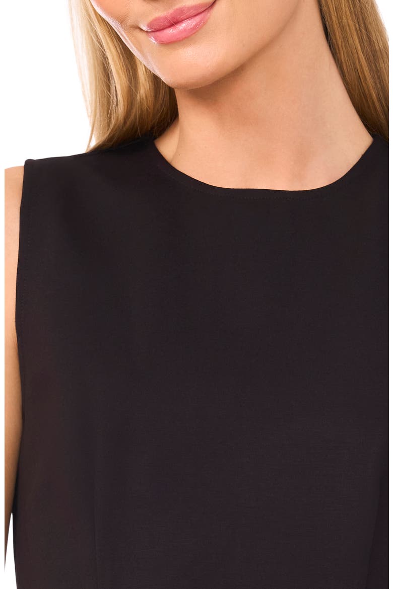 Peplum Ponte Knit Tank, Alternate, color, RICH BLACK