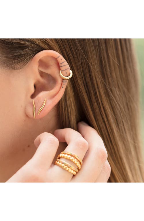 Monica Vinader Nura Reef Bar Stud Earrings In 18ct Gold On Sterling Silver