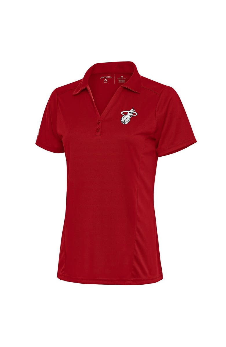 ANTIGUA Women's Antigua  Red Miami Heat Brushed Metallic Tribute Polo, Main, color, 