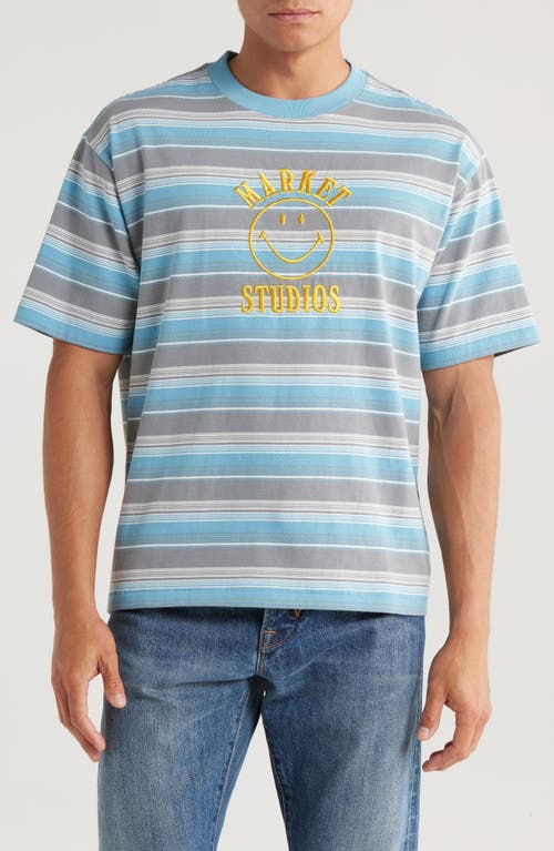 Market Smiley® Lockup Embroidered Stripe Cotton T-shirt