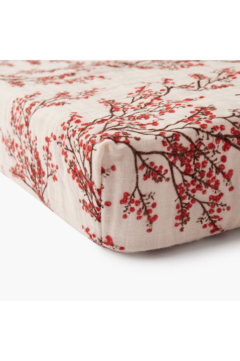 Organic Cotton Crib Sheet, Alternate, color, Winterberry