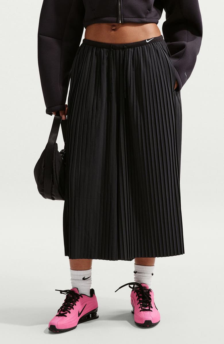 Nike Sportswear Pleated Culottes, Main, color, Black/Sail