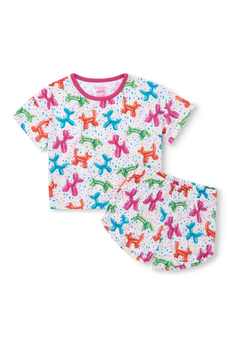Kids' Balloon Pet Two-Piece Short Pajamas, Main, color, WHITE